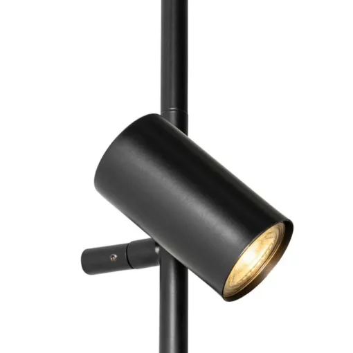 QAZQA Smart Wandlamp zwart met voetschakelaar 3-lichts incl. 3 Wifi GU10 50mm - Jeana Luxe