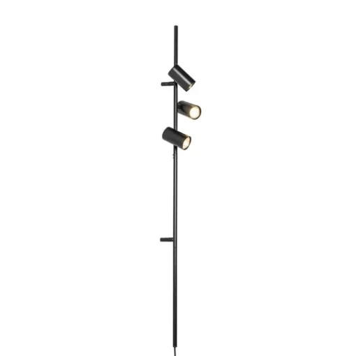 QAZQA Smart Wandlamp zwart met voetschakelaar 3-lichts incl. 3 Wifi GU10 50mm - Jeana Luxe
