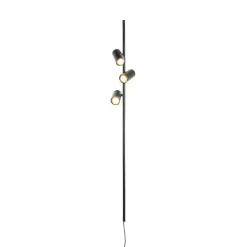 QAZQA Smart Wandlamp zwart met voetschakelaar 3-lichts incl. 3 Wifi GU10 50mm - Jeana Luxe