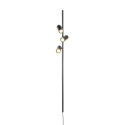 QAZQA Smart Wandlamp zwart met voetschakelaar 3-lichts incl. 3 Wifi GU10 50mm - Jeana Luxe