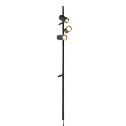 QAZQA Smart Wandlamp zwart met voetschakelaar 3-lichts incl. 3 Wifi GU10 50mm - Jeana Luxe
