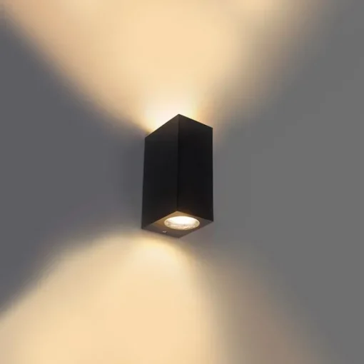 QAZQA Smart wandlamp zwart van kunststof incl. 2 Wifi GU10 - Baleno