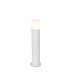 QAZQA Staande buitenlamp wit met opaal witte kap 50 cm - Odense
