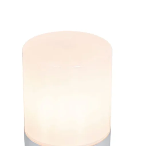 QAZQA Staande buitenlamp wit met opaal witte kap 50 cm - Odense