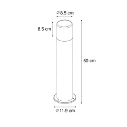 QAZQA Staande buitenlamp wit met opaal witte kap 50 cm - Odense