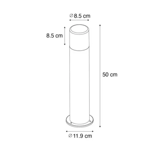 QAZQA Staande buitenlamp wit met opaal witte kap 50 cm - Odense