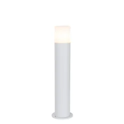 QAZQA Staande buitenlamp wit met opaal witte kap 50 cm - Odense