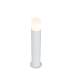 QAZQA Staande buitenlamp wit met opaal witte kap 50 cm - Odense