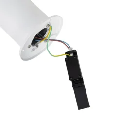 QAZQA Staande buitenlamp wit met opaal witte kap 50 cm - Odense
