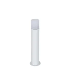 QAZQA Staande buitenlamp wit met opaal witte kap 50 cm - Odense