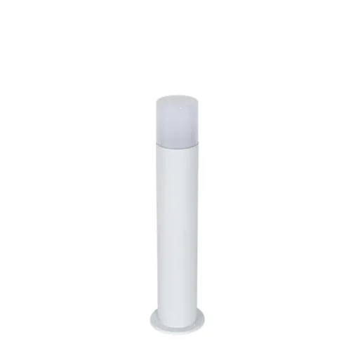 QAZQA Staande buitenlamp wit met opaal witte kap 50 cm - Odense