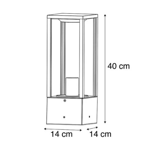QAZQA Staande buitenlamp zwart 40 cm met grondpin en kabelmof - Charlois