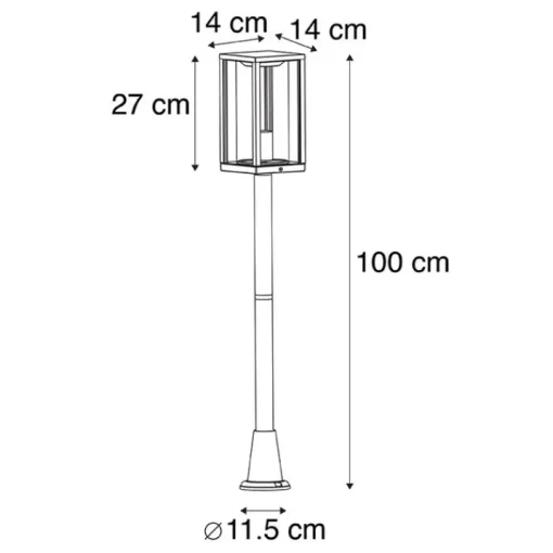 QAZQA Staande buitenlamp zwart 100 cm met grondpin en kabelmof - Charlois