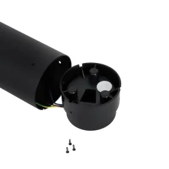 QAZQA Staande buitenlamp zwart met opaal glas 50 cm IP44 - Huma