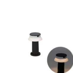 QAZQA Staande buitenlamp zwart incl. LED met dimmer IP55 solar - Felice