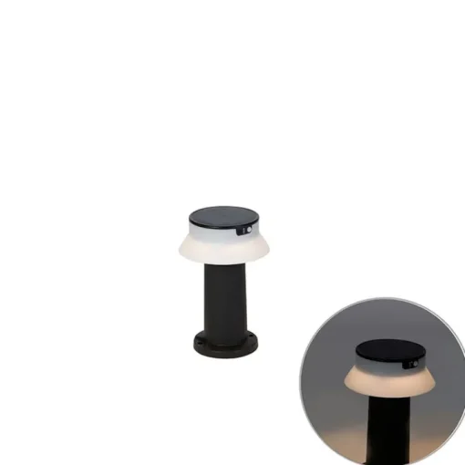 QAZQA Staande buitenlamp zwart incl. LED met dimmer IP55 solar - Felice
