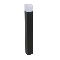 QAZQA Staande buitenlamp zwart met opaal witte kap 70 cm - Denmark