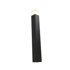 QAZQA Staande buitenlamp zwart met opaal witte kap 70 cm - Denmark