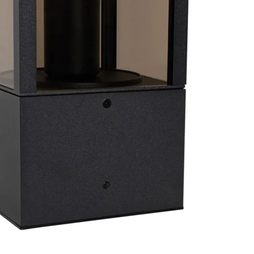 QAZQA Staande buitenlamp zwart met smoke 40 cm IP44 - Charlois