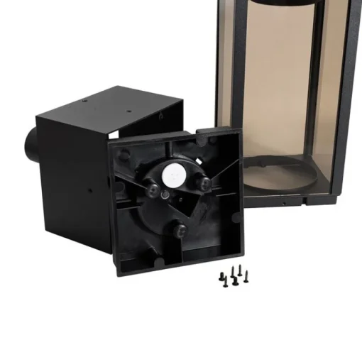 QAZQA Staande buitenlamp zwart met smoke 40 cm IP44 - Charlois