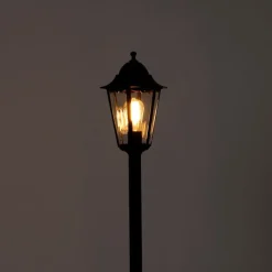 QAZQA Staande buitenlantaarn zwart 120 cm IP44 - New Orleans