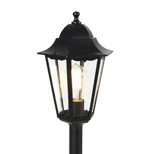 QAZQA Staande buitenlantaarn zwart 120 cm IP44 - New Orleans