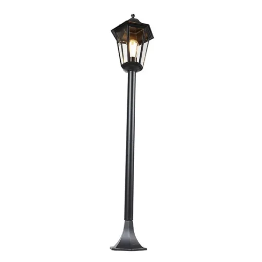 QAZQA Staande buitenlantaarn zwart 120 cm IP44 - New Orleans