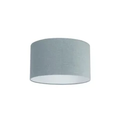 QAZQA Stoffen lampenkap lichtblauw rond 35/35/20