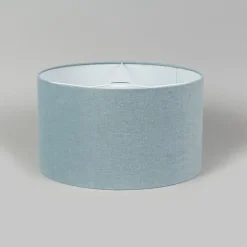 QAZQA Stoffen lampenkap lichtblauw rond 35/35/20
