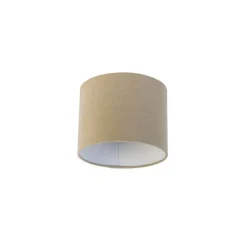 QAZQA Stoffen lampenkap lichtbruin rond 18/18/14
