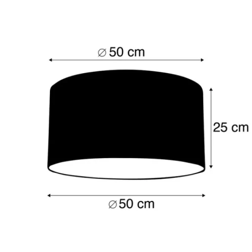 QAZQA Stoffen lampenkap lichtbruin rond 50/50/25