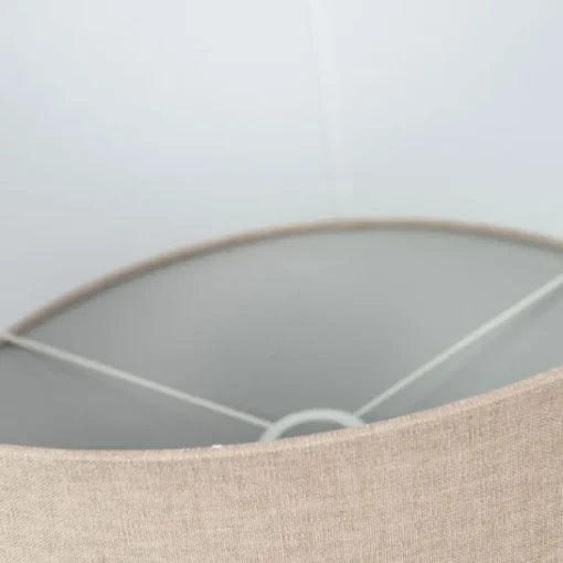 QAZQA Stoffen lampenkap lichtbruin rond 50/50/25
