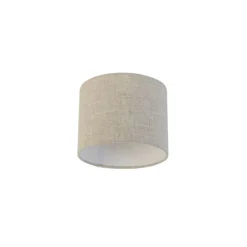 QAZQA Stoffen lampenkap lichtgrijs rond 18/18/14