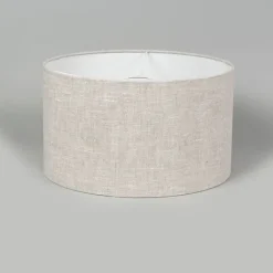 QAZQA Stoffen lampenkap lichtgrijs rond 35/35/20