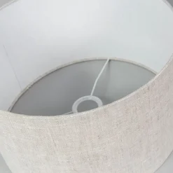 QAZQA Stoffen lampenkap lichtgrijs rond 35/35/20