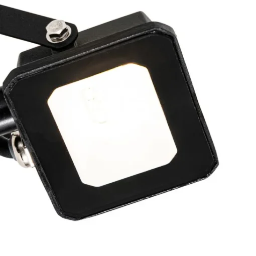 QAZQA Straler zwart 8,5 cm incl. LED IP44 met bewegingssensor - Levana