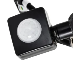 QAZQA Straler zwart 8,5 cm incl. LED IP44 met bewegingssensor - Levana