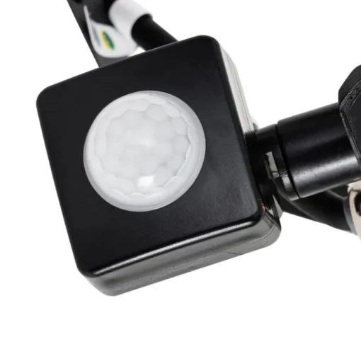 QAZQA Straler zwart 8,5 cm incl. LED IP44 met bewegingssensor - Levana