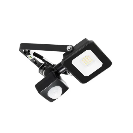 QAZQA Straler zwart 8,5 cm incl. LED IP44 met bewegingssensor - Levana