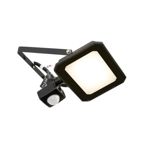 QAZQA Straler zwart 14,3 cm incl. LED IP44 met bewegingssensor - Levana