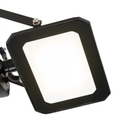 QAZQA Straler zwart 14,3 cm incl. LED IP44 met bewegingssensor - Levana