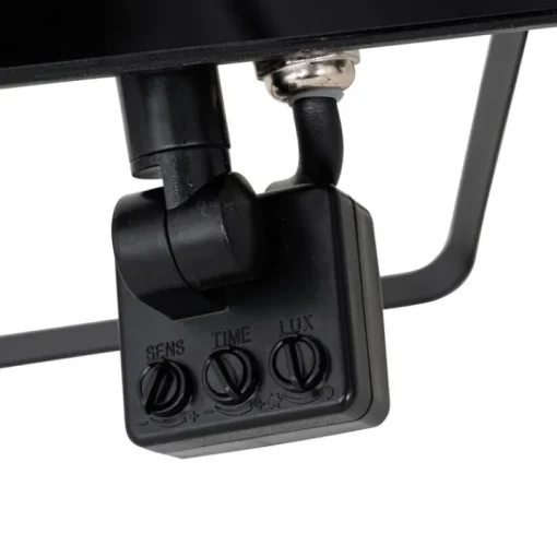 QAZQA Straler zwart 14,3 cm incl. LED IP44 met bewegingssensor - Levana