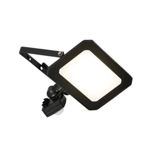 QAZQA Straler zwart 14,3 cm incl. LED IP44 met bewegingssensor - Levana