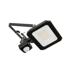 QAZQA Straler zwart 14,3 cm incl. LED IP44 met bewegingssensor - Levana