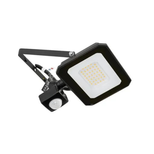 QAZQA Straler zwart 14,3 cm incl. LED IP44 met bewegingssensor - Levana