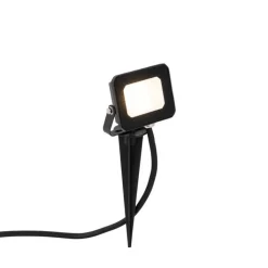 QAZQA Straler zwart incl. LED met grondpin IP65 - Levana