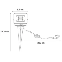 QAZQA Straler zwart incl. LED met grondpin IP65 - Levana
