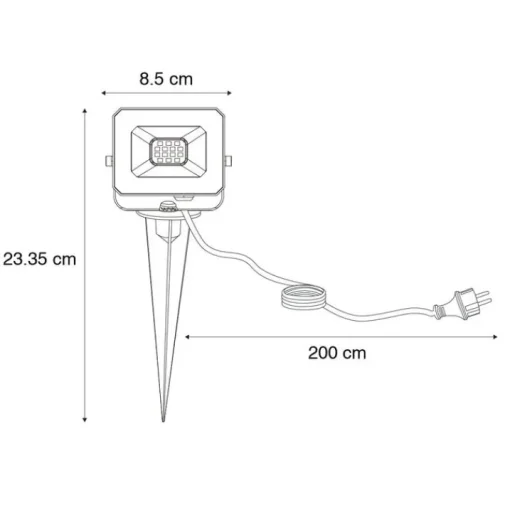 QAZQA Straler zwart incl. LED met grondpin IP65 - Levana
