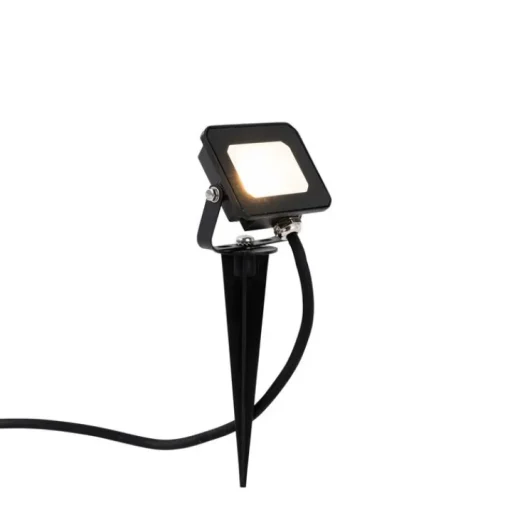 QAZQA Straler zwart incl. LED met grondpin IP65 - Levana