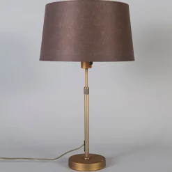QAZQA Tafellamp brons met kap bruin 35 cm verstelbaar - Parte
